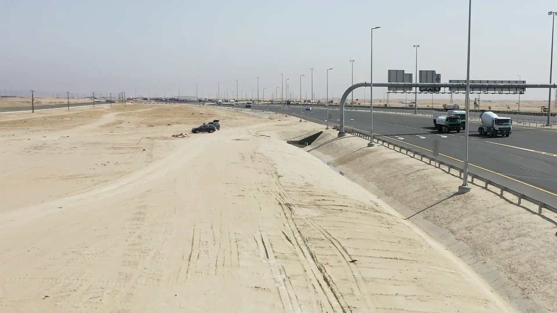 Slope construction and stabilization for protection and erosion control - Road 245, Al Muţlā‘, Kuwait